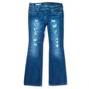 Y2K Decree Distressed Women's Bootcut Low Rise Jeans - Size 9